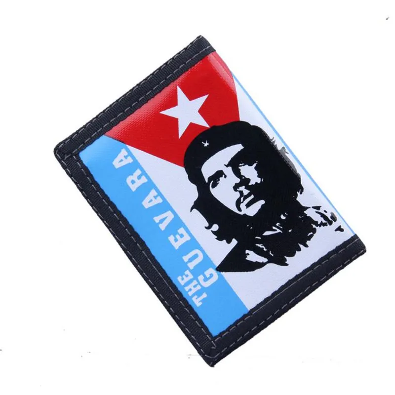 New Che Guevara 1 Мужские кошельки, джинсовая холщовая клетчатая красная голова черепа, три сложения, дизайнерский держатель для карт, на молнии, сумка для монет, мужской кошелек, карман для подростков - Цвет: New Che Guevara 1