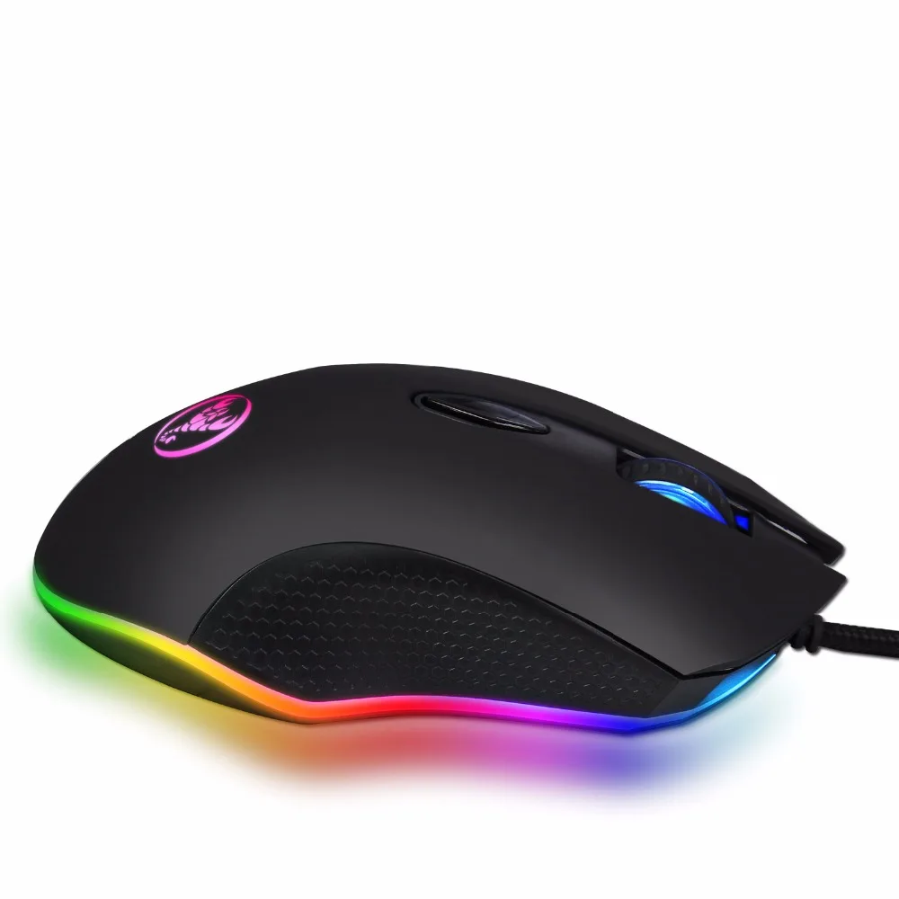 Игровая мышь проводная USB оптическая 4800 точек/дюйм RGB световая с подсветкой