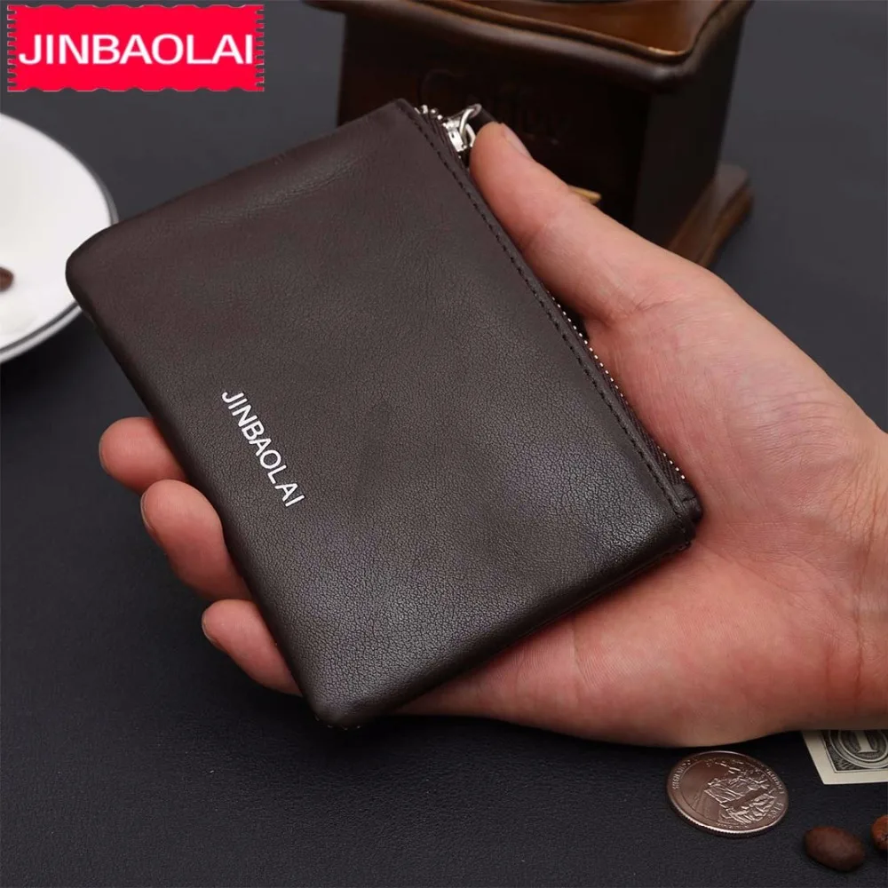 Мужской мини-кошелек JINBAOLAI тонкий кошелек из натуральной коровьей кожи высокого