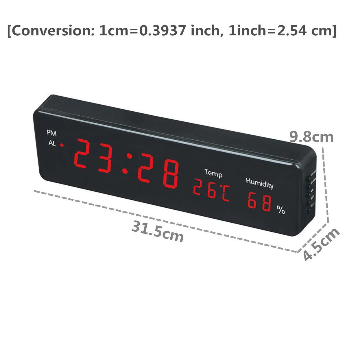 Humidity Display Desk Table Clocks Electronic LED Wall Watch Decor EU Plug Digital Clock Big Time Calendar Temperature | Дом и сад