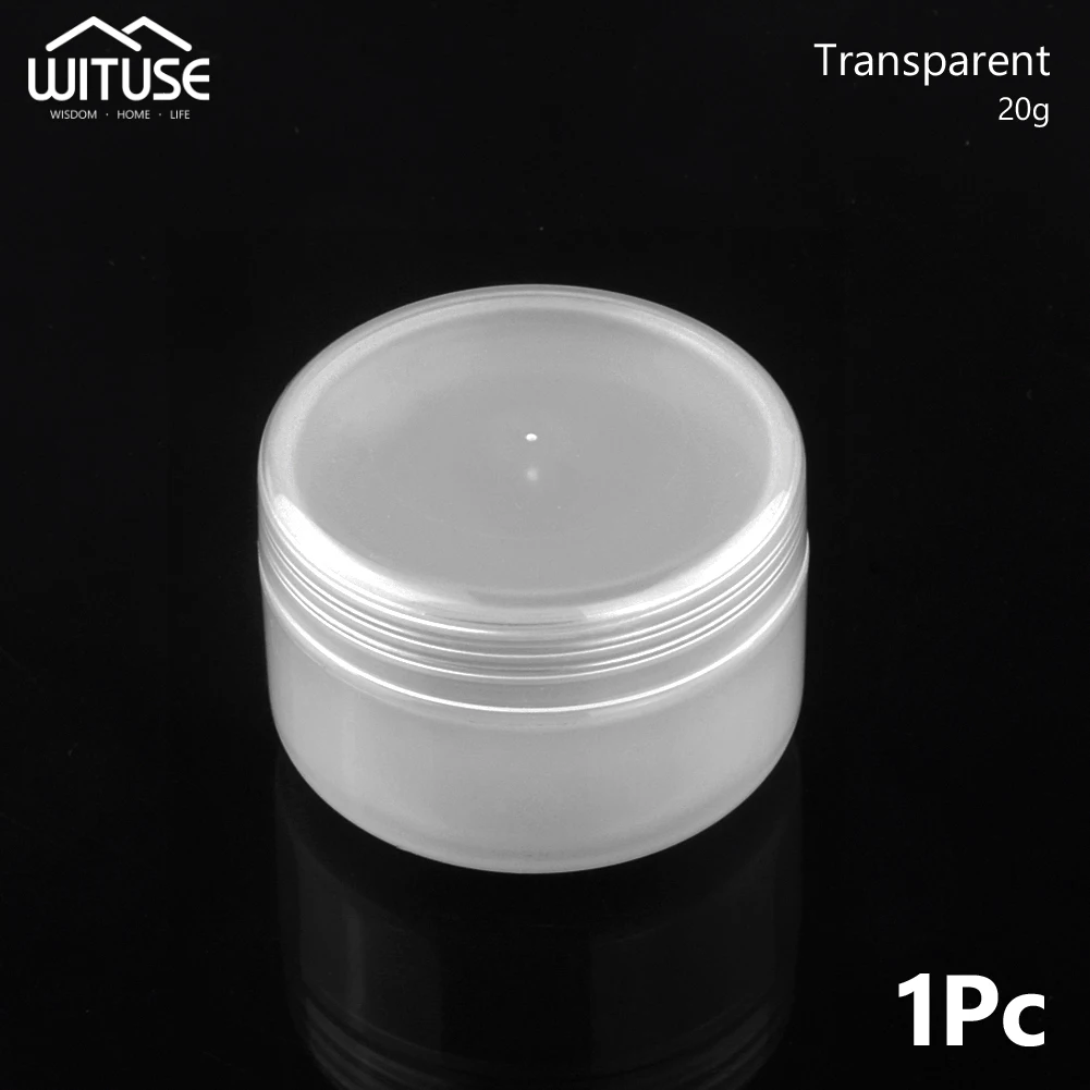 20g Transparent 1 шт 20 г/50 г/100 г многоразовые бутылки пластиковые пустые банки для макияжа дорожный контейнер для крема для лица/лосьона/косметики контейнер для хранения - Цвет: 20g Transparent