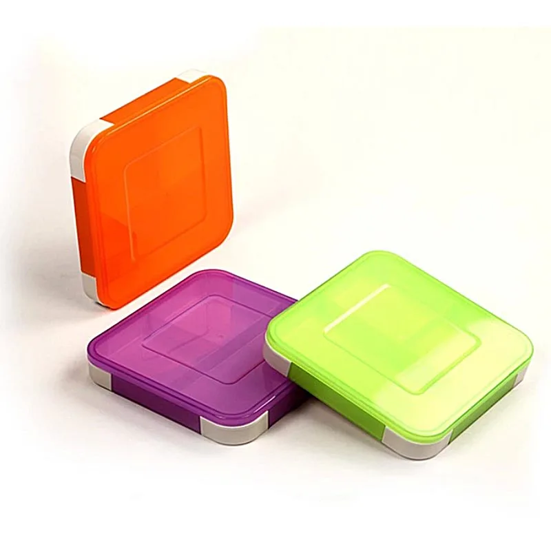 Ультратонкая трехблочная школьная офисная коробка Bento пластиковая герметичная