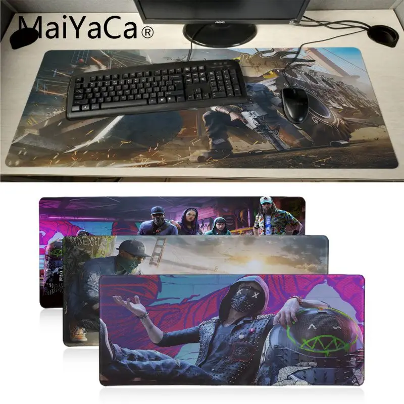 MaiYaCa Подарочный коврик для мальчика Watch Dogs 2 gamer резиновая мышь прочный Настольный коврик для мыши игровая мышь подкладка для коврика для ноутбука ноутбук Настольный коврик