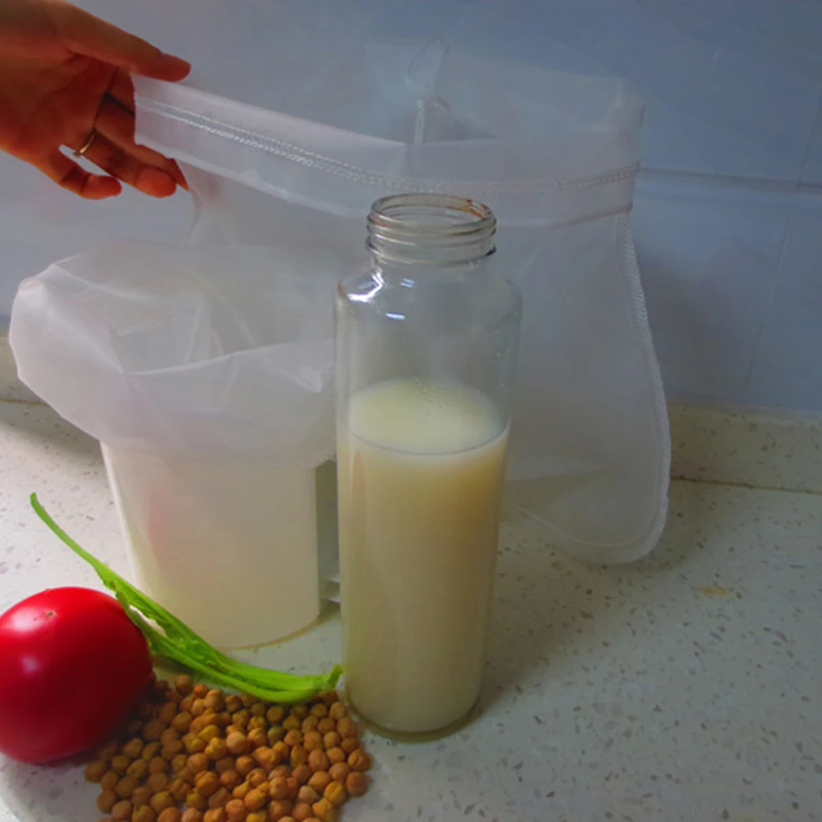 Многоразовый нейлоновый мелкоячеистый фильтр для пищевых продуктов, фильтр для домашнего ореха, молока, холодного приготовления кофе, сока