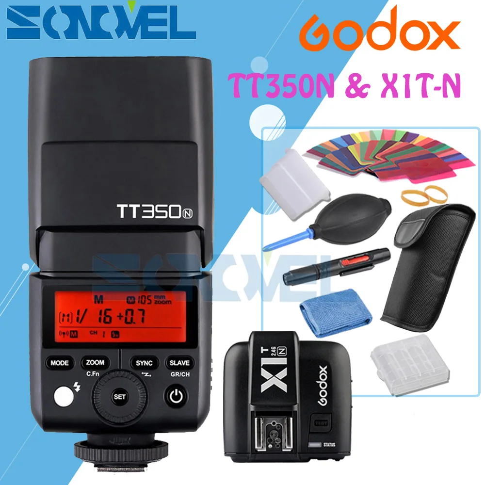 Вспышка для камеры Godox TT350N 2 4G HSS 1/8000s i TTL GN36 Speedlite + фотопередатчик цифровой Nikon SLR|flash