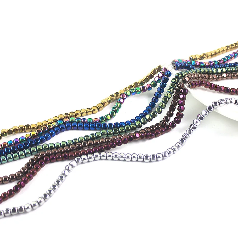 1 нить/упаковка радуга золото серебро цвет с покрытием гематит натуральный