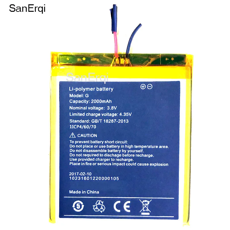 

Для Umi G батареи 100% оригинал 2000mAh Bateria SanErqi