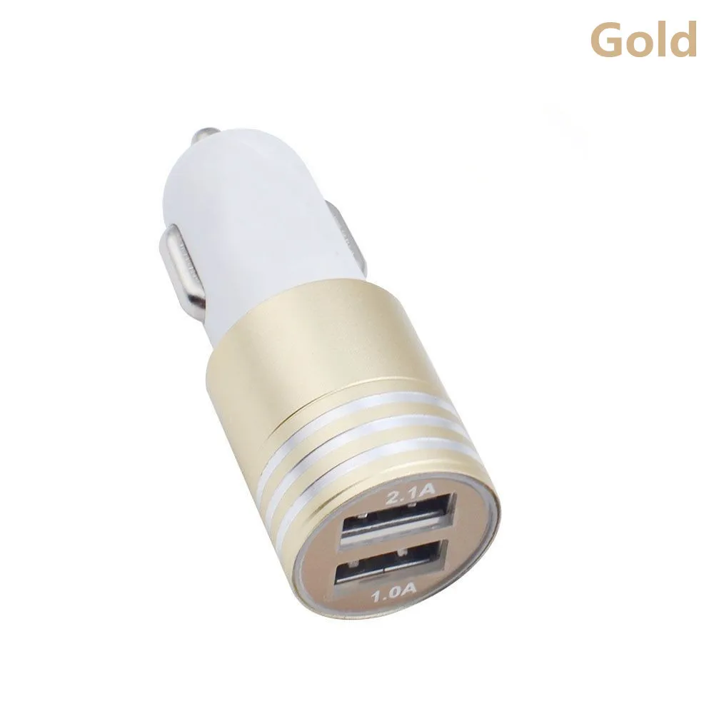 Dual 2 USB Output 2.1A+1A DC 12-24V Metal Car Charger Phone Adapter For iPhone X 8 Samsung S8 S5 S4 Xiaomi Mobile CC001 | Автомобили и