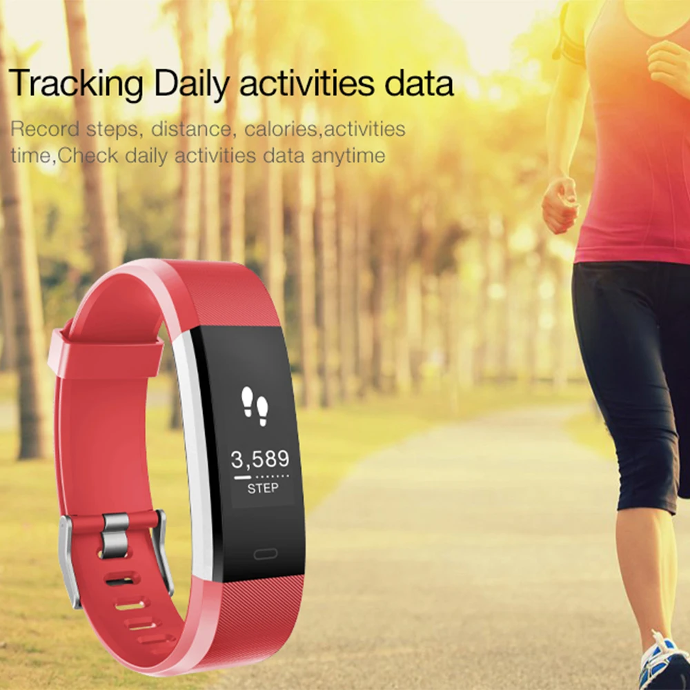 ID115 Plus Smart Band Heart Rate Monitor Sleep Fitness tracker Smartband Sports Bracelet for IOS Android Phone | Электроника