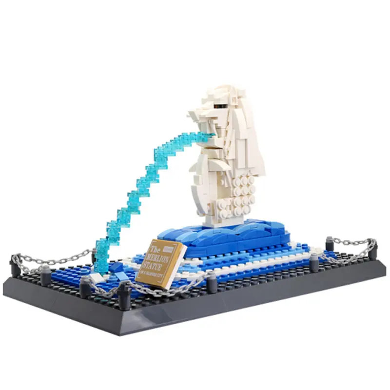 

2022 NEW World Famous Architecture Singapore Merlion Park Building Blocks Sets Bricks Classic Skyline Model Toys For Kids Gift