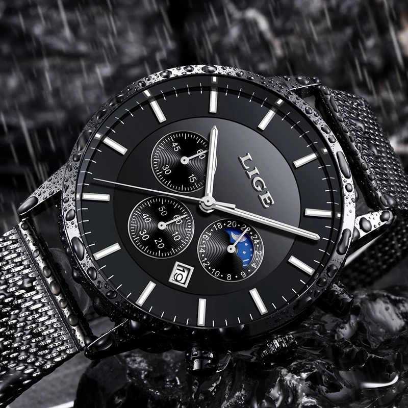 2018 LIGE Mens Watch Top Brand Luxury Business Chronograph Male Creative Quartz Men Fashion Sport Relogio Masculino | Наручные часы