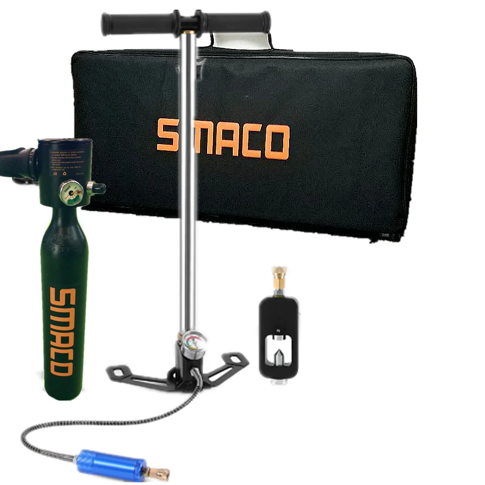 SMACO 5 шт. черный мини-насос для подводного плавания оборудование запасной Дайвинг дыхательный подводный для любителей дайвинга кислородный резервуар сумка для подводного плавания