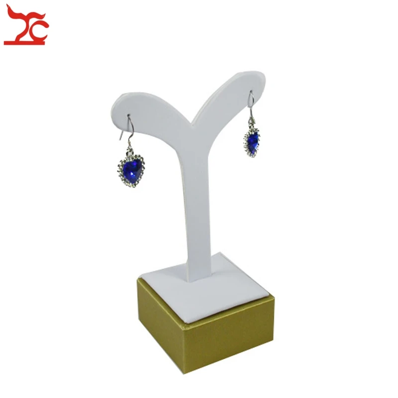 Новое поступление цвета: золотой и белый PU серьги держатель модная серьга