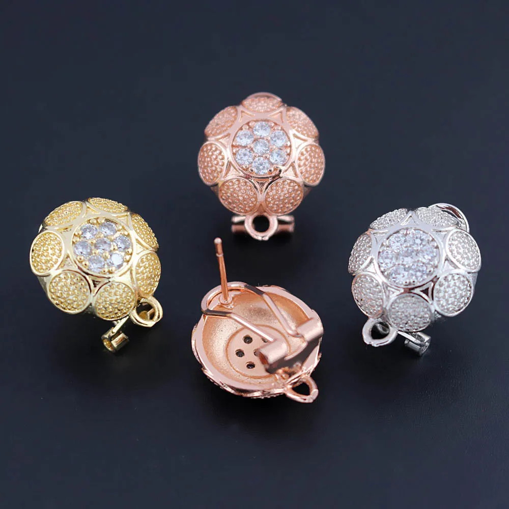 Серьги-клипсы с микрозакрепкой из фианита зажим подвесками металлическая