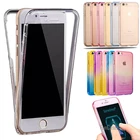 Для iPhone 7 чехол противоударный задний + передний Прозрачный ТПУ Мягкий сенсорный чехол Полный Защитный чехол для телефона для iPhone 6 6S 5 SE Capinha
