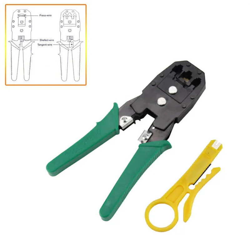 Полезный RJ45 RJ11 RJ12 CAT5 Сетевой кабель обжимные клещи инструменты ОБЖИМНАЯ полоса