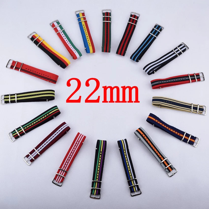 

BUMVOR Hot top Nylon watch strap Army green blue leisure outdoor waterproof sport watchband 16mm 18mm 20mm 22mm 24mm Wrist band