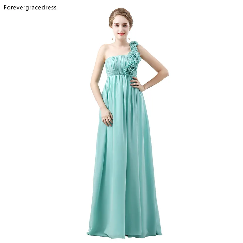 Платья для подружек невесты Forevergracedress мятно зеленого цвета трапециевидные