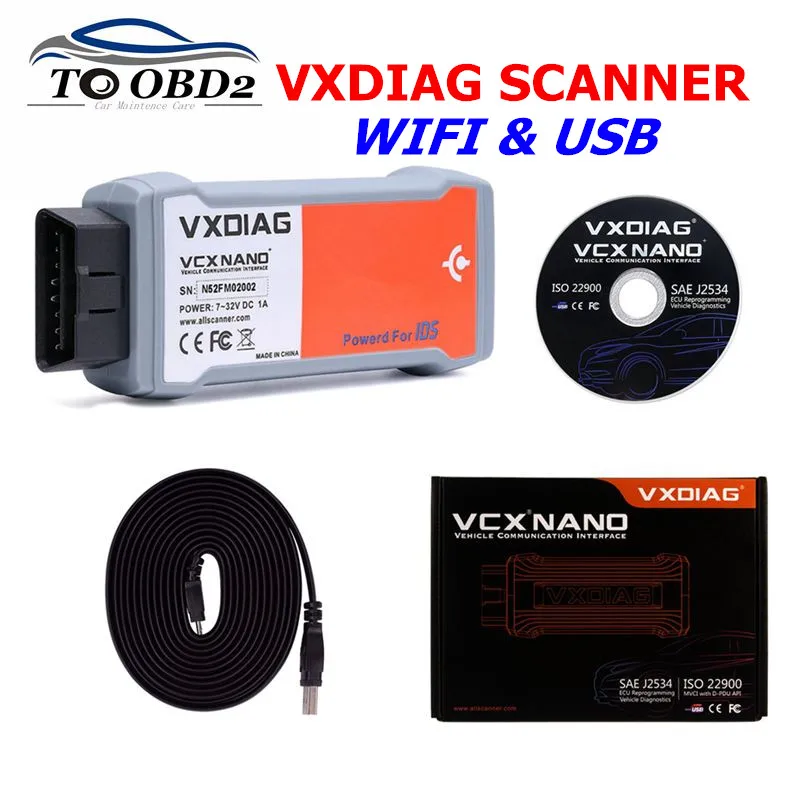 

VXDIAG VCX NANO For Ford USB OBD II OBD2 Car Diagnostic Tool 2 in 1 For Mazda IDS V112 Scanner ECU Programming Fault Detection