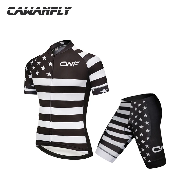 Горячий Pro Team летние шорты рукавом Велосипедная форма Для мужчин черный белый