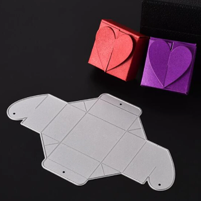 

SCD781 Heart Box Metal Cutting Dies For Scrapbooking Stencils DIY Album Cards Decoration Embossing Folder Die Cuts Template New