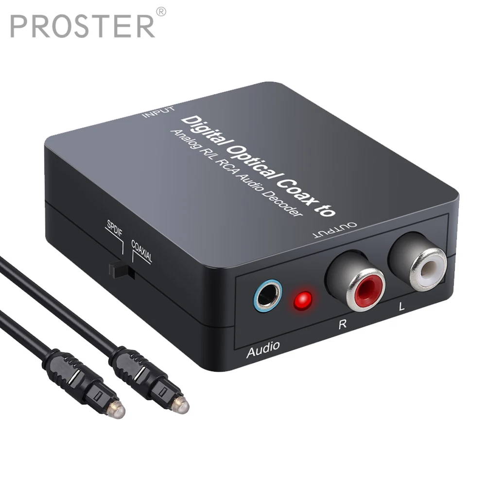 PROZOR Цифровой оптический коаксиальный аналоговый R/L RCA 3 5 мм аудио декодер