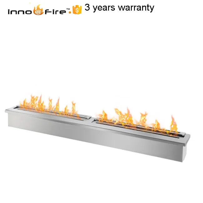 

Inno-Fire 62 inch stainless steel silver manual fireplace bio ethanol