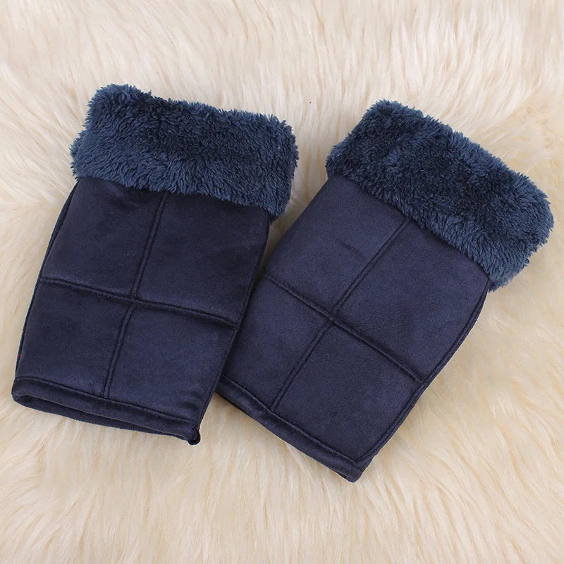 REALBY женские теплые замшевые зимние перчатки варежки без пальцев Теплые наручные