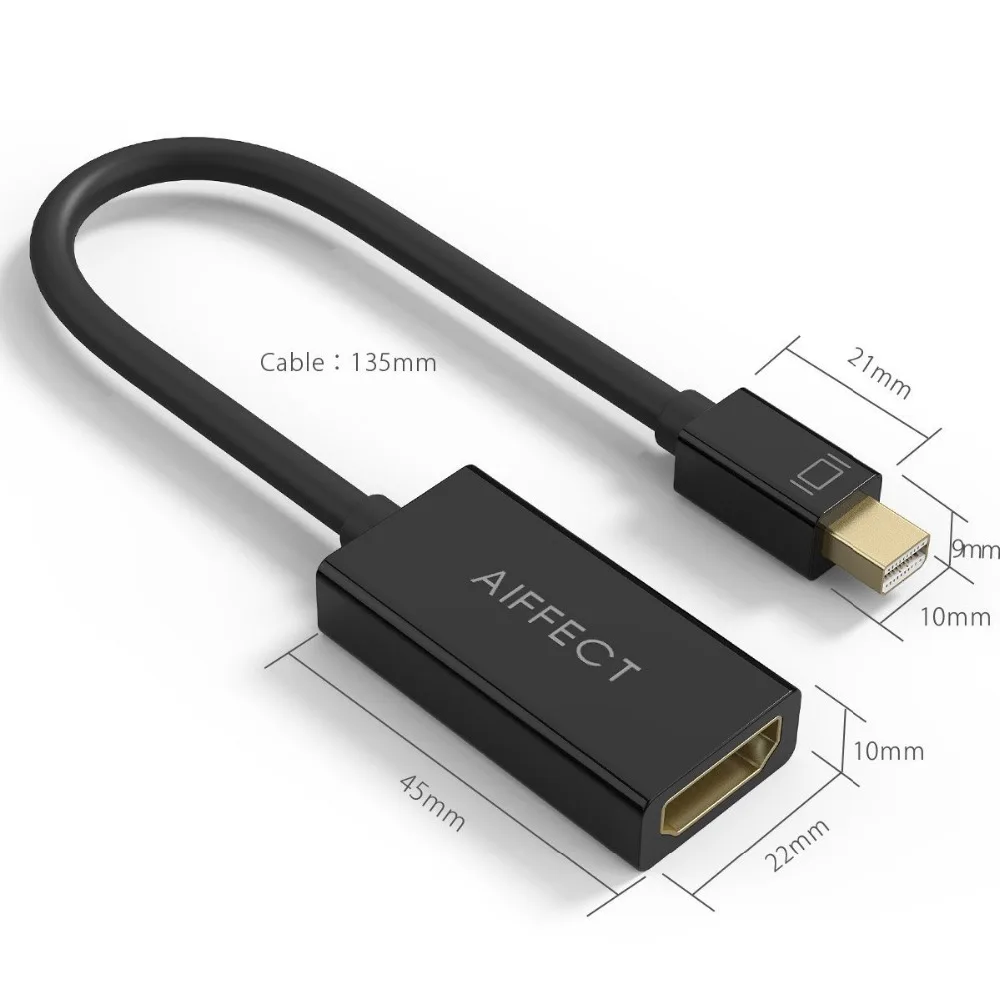 AIFFECT Mini DP к HDMI адаптер 4 К DisplayPort Thunderbolt мужчин Женский видео кабель UltraHD конвертер