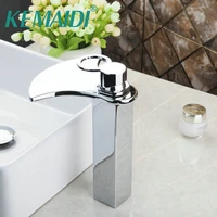 kemaidi bathroom bath basin lavatory plumbing fixtures sink grifos tap mixer faucet tall spout solid brass widespread waterfall