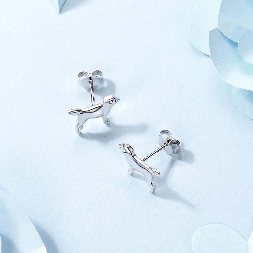 SILVERCUTE крошечный Лабрадор серьги гвоздики в виде собаки для женщин девочек дочь