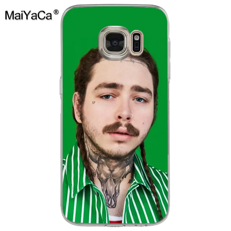 Мягкий прозрачный чехол MaiYaCa Post Malone из ТПУ для samsung galaxy s9 plus s7 edge s6 s5 s8 | Мобильные