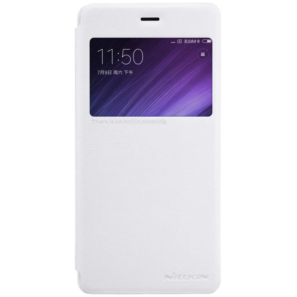 Флип-чехол для Xiaomi Redmi 4 чехол Nillkin Sparkle серии из искусственной кожи с окошком |