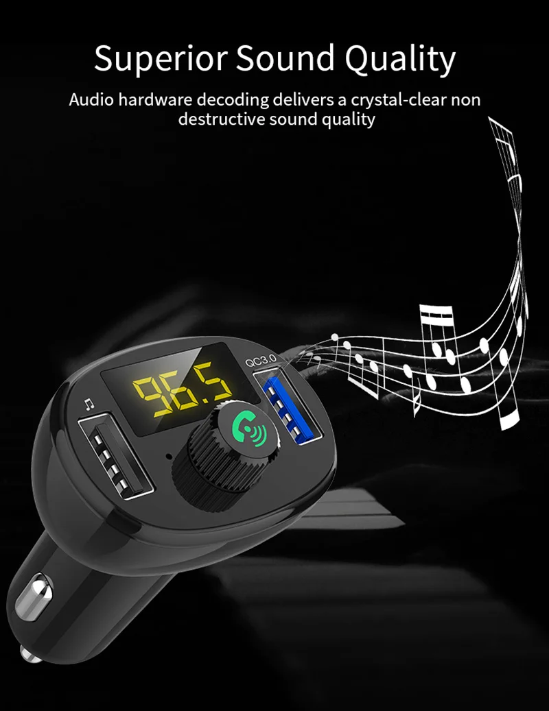 JONSNOW MP3 плеер автомобильное USB быстрое зарядное устройство QC3.0 Bluetooth FM модулятор передатчик Радио адаптер Handsfree FM передатчики