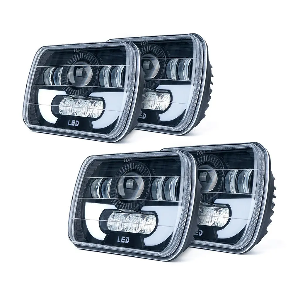 4 шт. 5x" светодиодный квадратный фонарь W/DRL заменить H6054 H5054 H6054LL для Jeep Wrangler YJ Cherokee XJ Trucks 4X4 Offroad