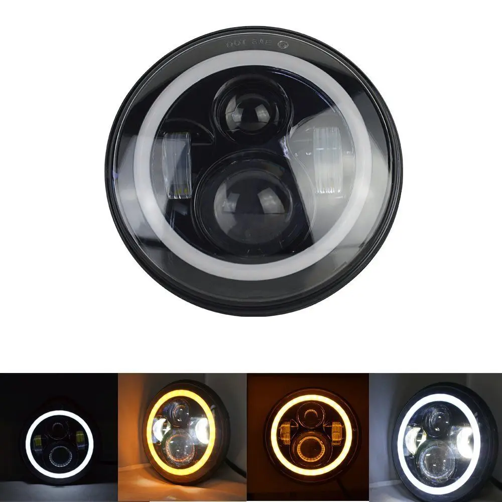 2 шт. 80 Вт Halo 7 &quotголовной светильник + 12V светодиодные задние собрать 4 дюйма Led
