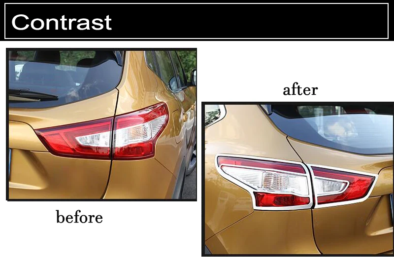 Для Nissan Qashqai 2016 2017 2018 ABS хром задний багажник Головной фонарь Крышка лампы отделка
