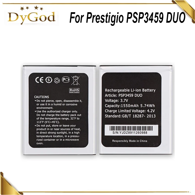 

Аккумулятор DyGod 1550 мАч PSP3459 DUO для Prestigio Wise OX3 Wize N3 PSP3459 DUO, высококачественный аккумулятор мобильный телефон