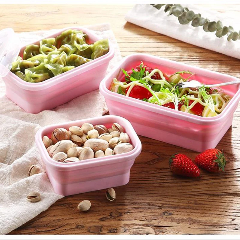 Складная коробка Bento, контейнеры для хранения еды, набор, без бпа, складная коробка для ланча, коробка для бэнто, Штабелируемый, кухонный органайзер, для микроволновой печи, безопасный