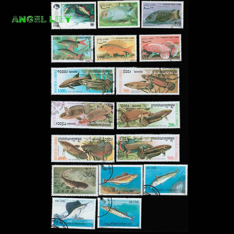Fish 50 шт./лот все отличаются почтовыми отметками в хорошем состоянии почтовые