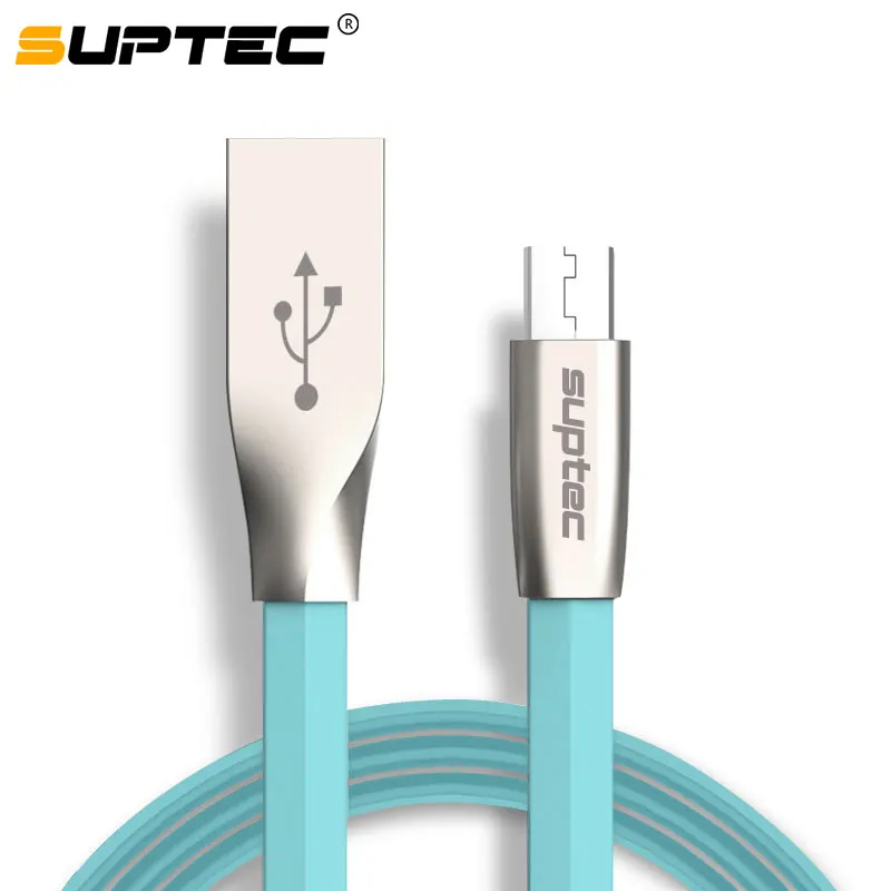 SUPTEC Micro USB кабель 2.4A плоский передачи данных для быстрой зарядки Android samsung S6 S7 Edge