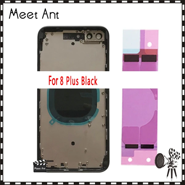 AAA высокое качество задняя крышка для iphone 8 8G/8 Plus 8 Plus/X Корпус Крышка батарея задняя дверь шасси средняя рамка - Цвет: 8Plus Black