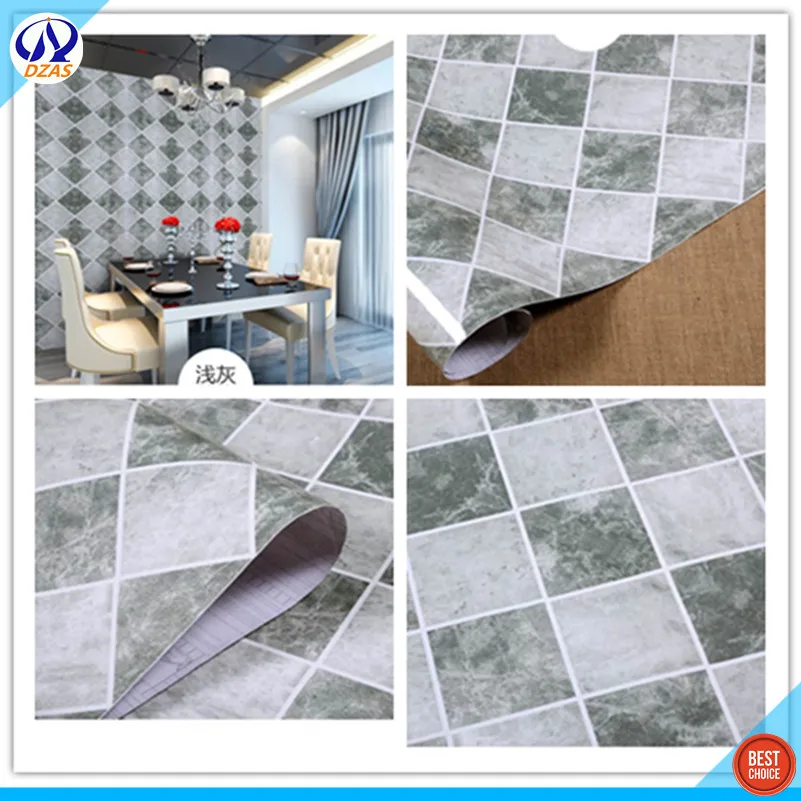 PVC imitation marble Self-adhesive background wall paper kitchen oil-proof table bathroom tile DZAS-CJ wallpaper | Обустройство дома