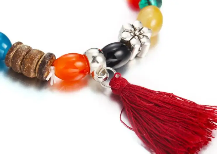 Новый дизайн 4 шт./компл. винтажный браслет с бусинами из натурального кристалла и