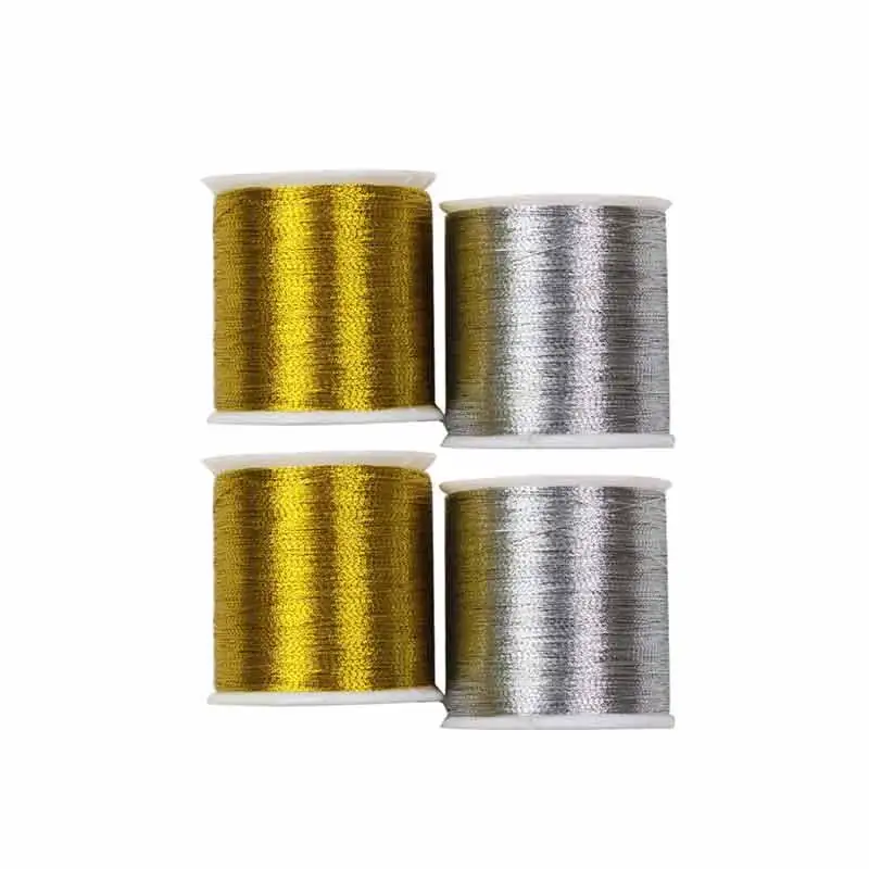 2Gold 2Silver 100 м золото/серебро металлическая нить прочное оверлочное шитье МАШИНА нитки крестиком сильные нити для швейных принадлежностей - Цвет: 2Gold 2Silver
