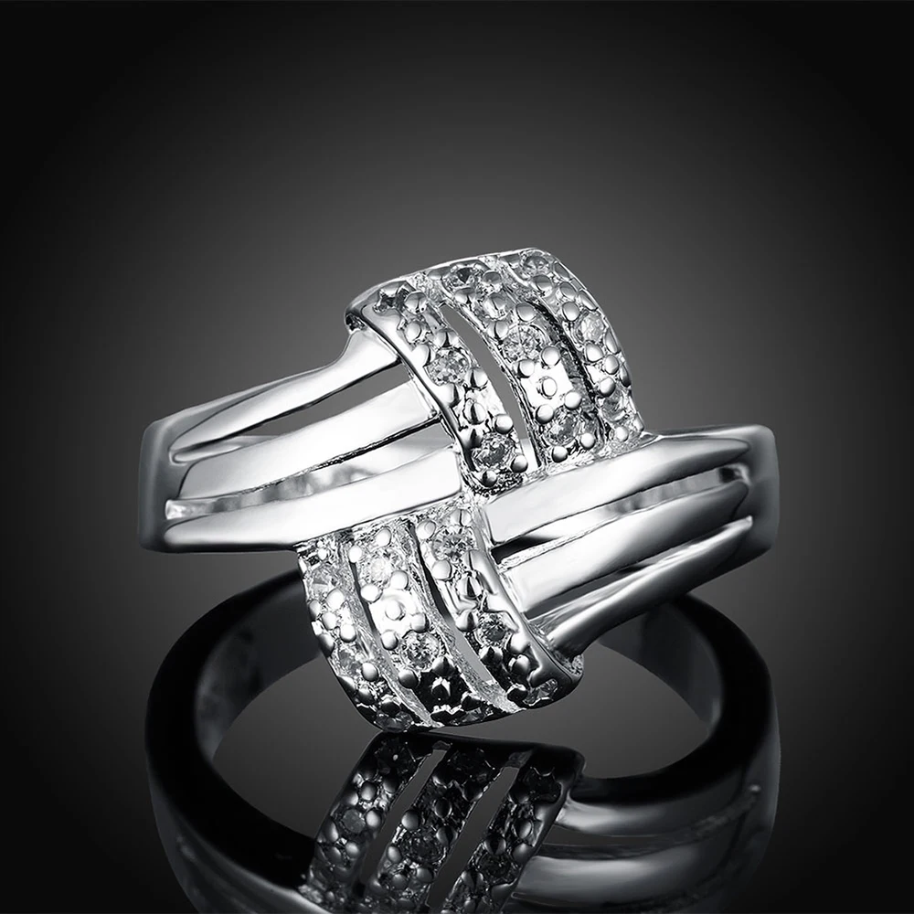 925 стерлингового серебра дешевые серебро jewelry кольцо Gem-set рукавом принес моды