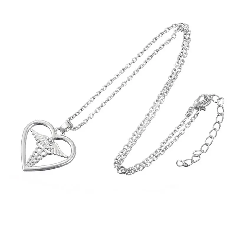 RAINXTAR мода сплав в форме сердца медицинский Кадуцей Подвески Медицинский символ