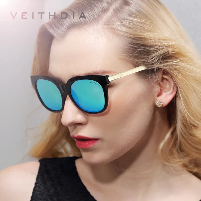 VEITHDIA с УФ защитой TR90 Для женщин солнцезащитные очки поляризованные зеркальные