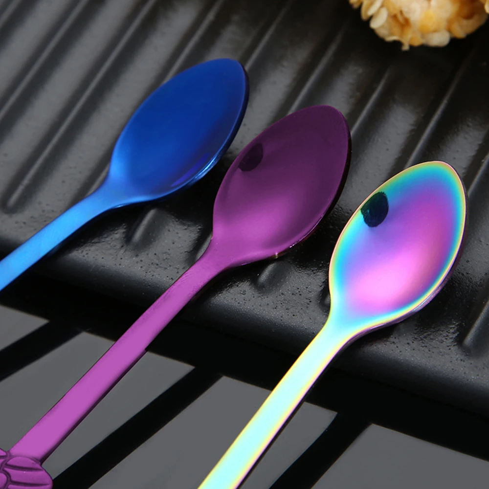 2 шт./компл. Нержавеющая сталь пара десертная кофейная ложка Ice Смешивание крема