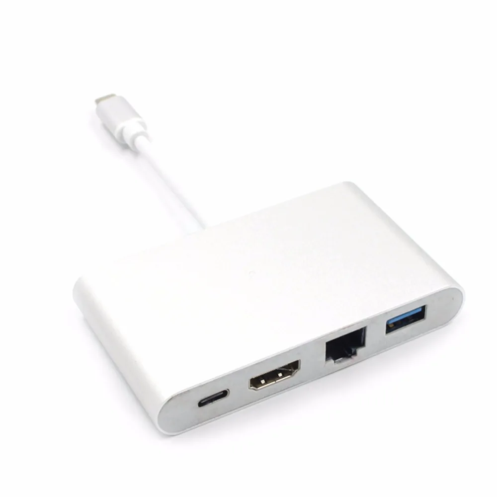 USB Type C к HDMI 3 0 4K RJ45 аудио видео кабель конвертер концентратор адаптер разветвитель